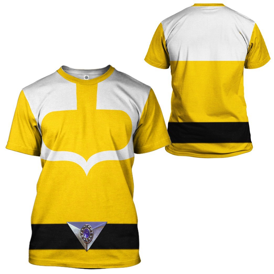 Gearhuman 3D Yellow Power Rangers Time Force Tshirt Hoodie Apparel GB15013 3D Apparel 