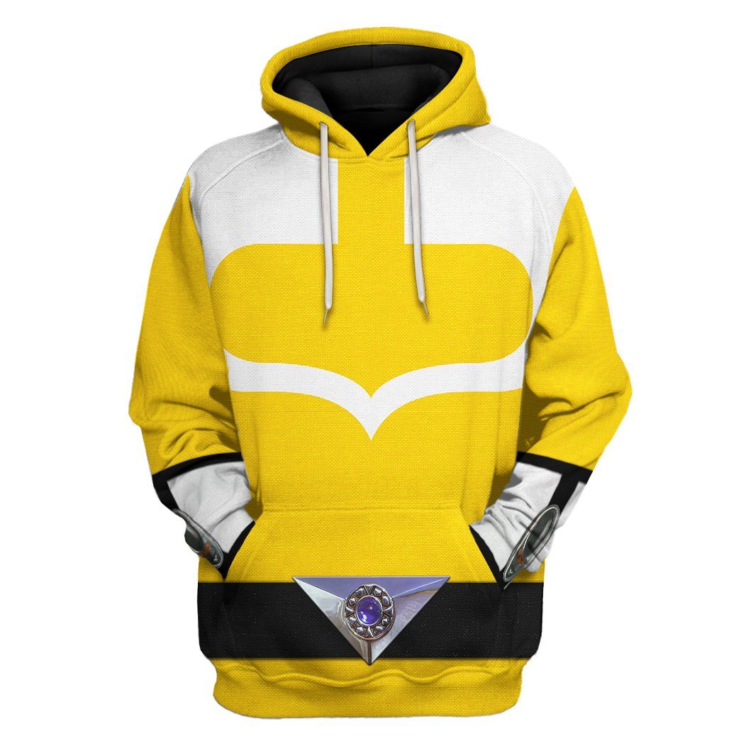 Gearhuman 3D Yellow Power Rangers Time Force Tshirt Hoodie Apparel GB15013 3D Apparel Hoodie S 