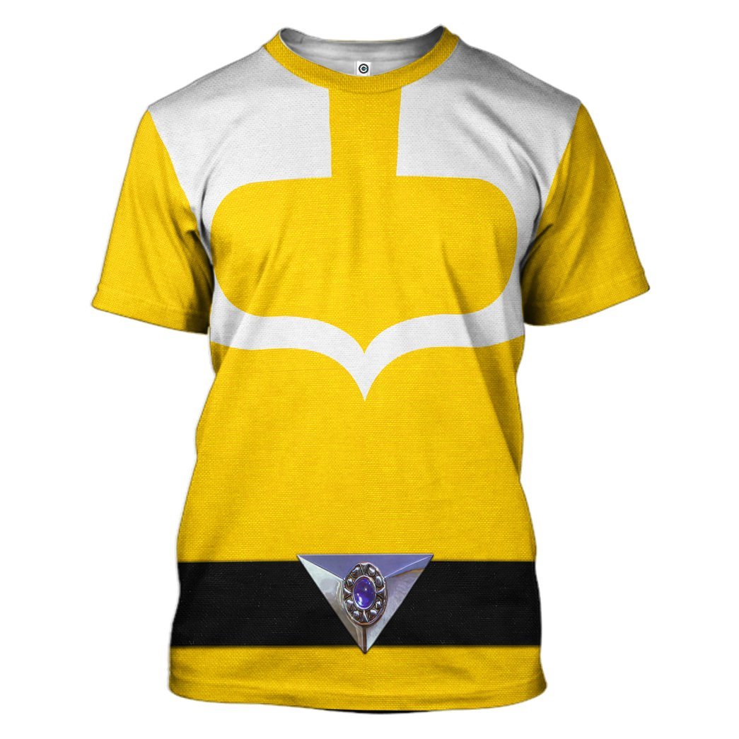 Gearhuman 3D Yellow Power Rangers Time Force Tshirt Hoodie Apparel GB15013 3D Apparel T-Shirt S 