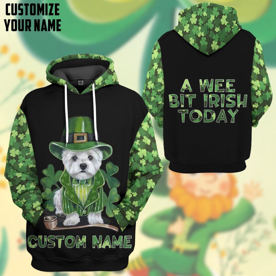 Gearhuman 3D Yorkshire Terrier St Patrick's Day Custom Name Tshirt Hoodie Apparel GB010211 3D Apparel