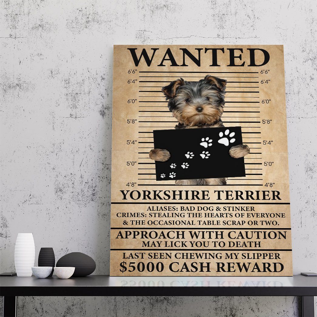 Gearhuman 3D Yorkshire Terrier Wanted Canvas GK260120 Canvas
