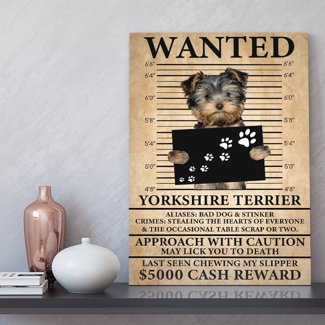 Gearhuman 3D Yorkshire Terrier Wanted Canvas GK260120 Canvas