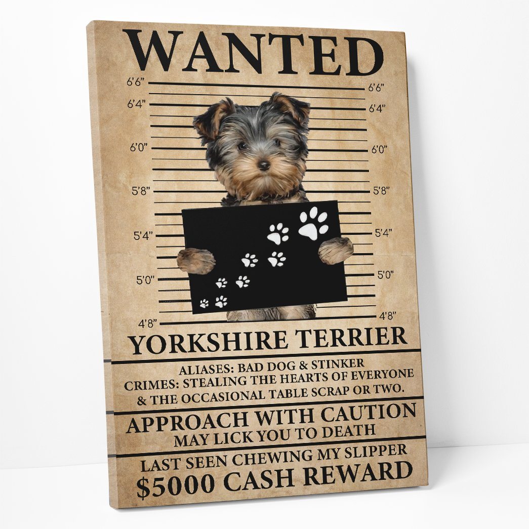 Gearhuman 3D Yorkshire Terrier Wanted Canvas GK260120 Canvas