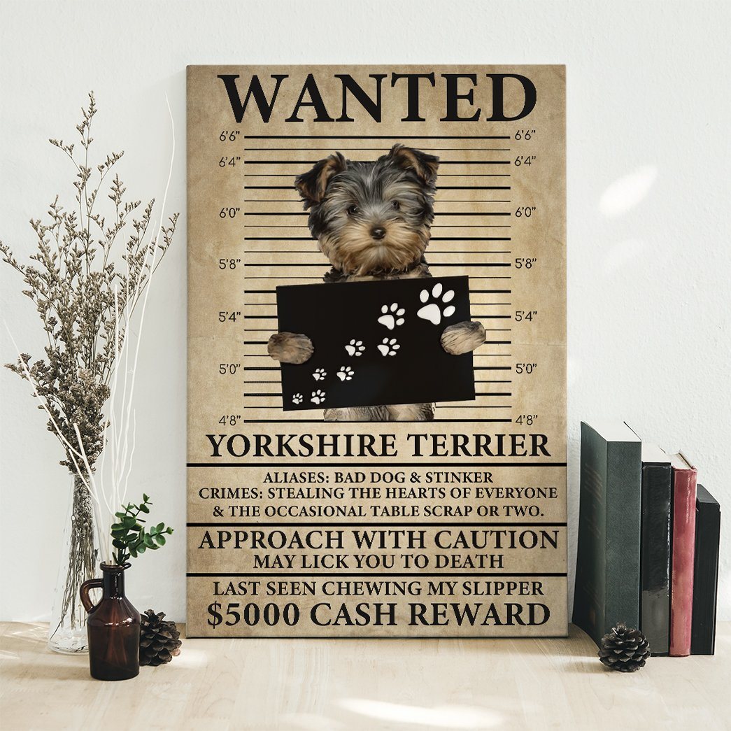 Gearhuman 3D Yorkshire Terrier Wanted Canvas GK260120 Canvas