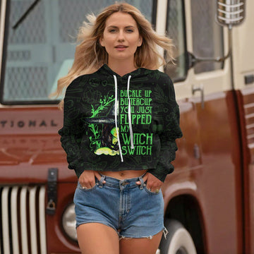 Gearhumans 3D You Just Flipped My Witch Switch Custom Crop Hoodie