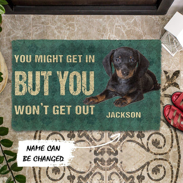 Gearhuman 3D You Might Get In But You Wont Get Out Dachshunds Dog Doormat GV29015 Doormat