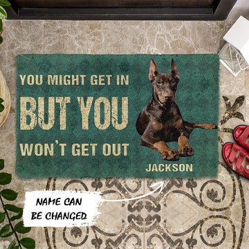 Gearhuman 3D You Might Get In But You Wont Get Out Doberman Pinschers Dog Doormat GV280127 Doormat