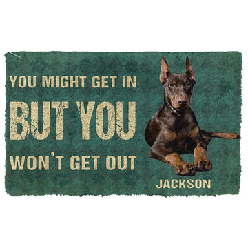 Gearhuman 3D You Might Get In But You Wont Get Out Doberman Pinschers Dog Doormat GV280127 Doormat Doormat S(15,8''x23,6'')