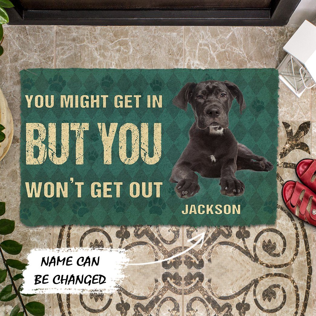 Gearhuman 3D You Might Get In But You Wont Get Out Great Danes Dog Doormat GV280129 Doormat