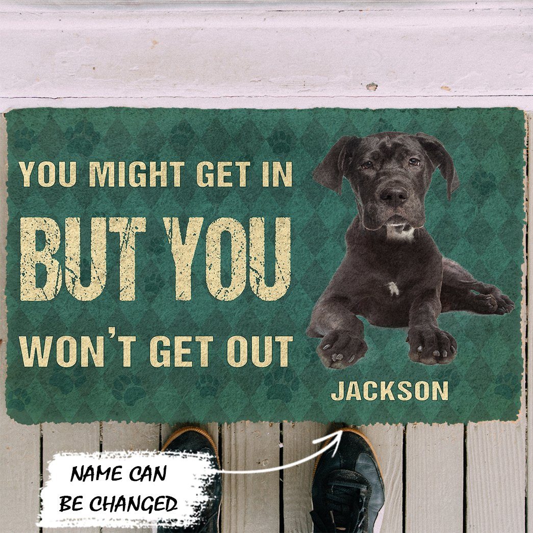 Gearhuman 3D You Might Get In But You Wont Get Out Great Danes Dog Doormat GV280129 Doormat