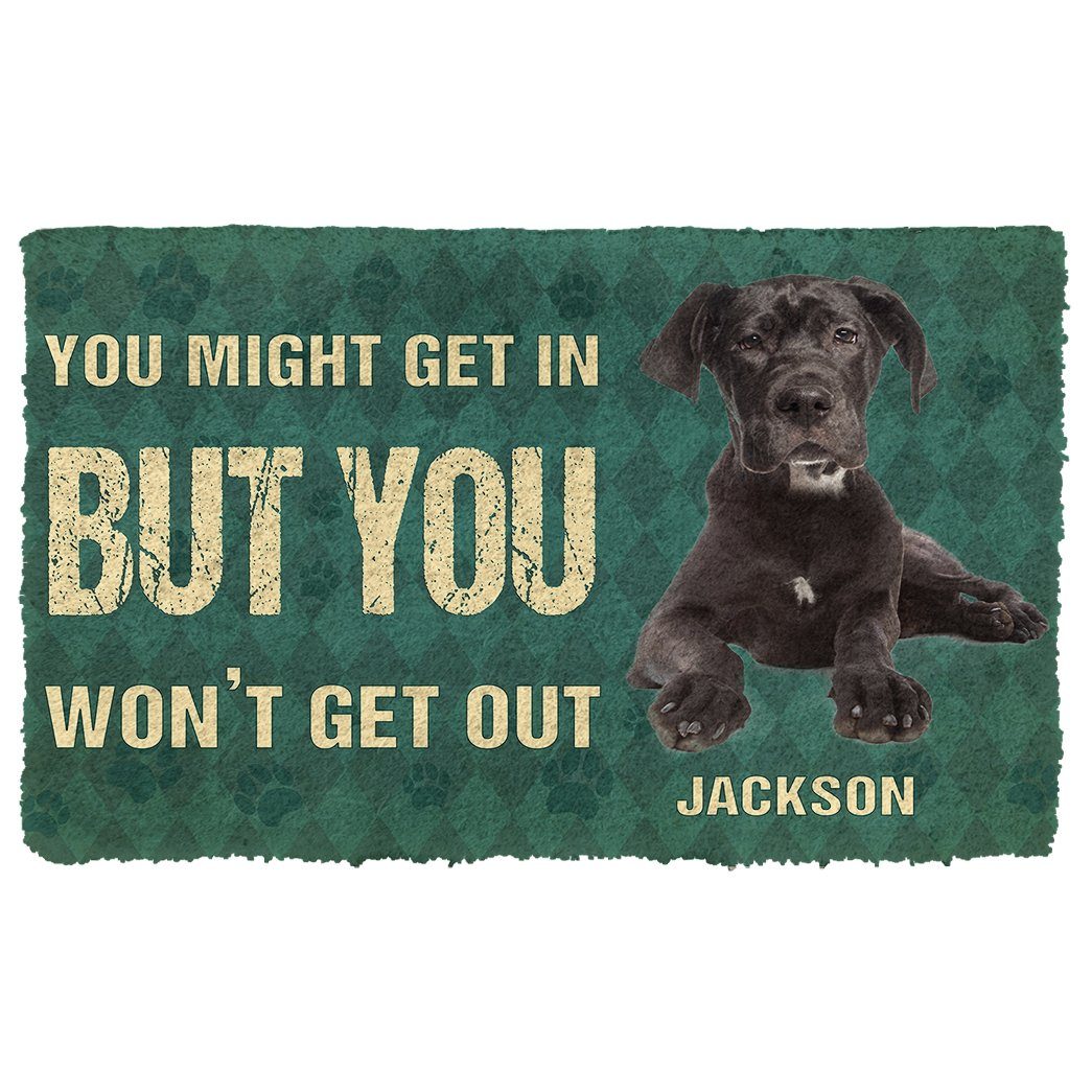 Gearhuman 3D You Might Get In But You Wont Get Out Great Danes Dog Doormat GV280129 Doormat Doormat S(15,8''x23,6'')