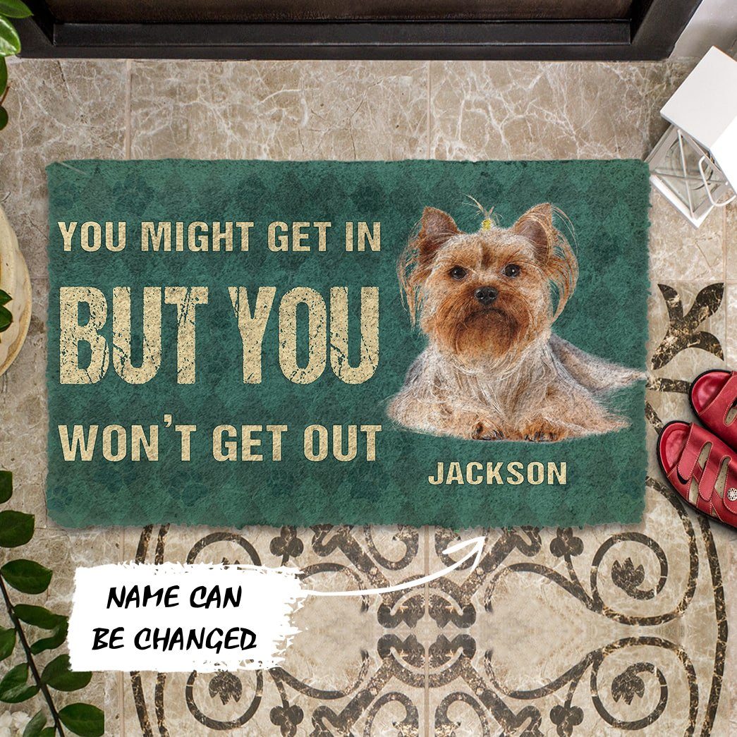 Gearhuman 3D You Might Get In But You Wont Get Out Yorkshire Terriers Dog Doormat GV29014 Doormat
