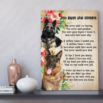 Gearhumans 3D You Never Say Goodbye German Shepherd Canvas