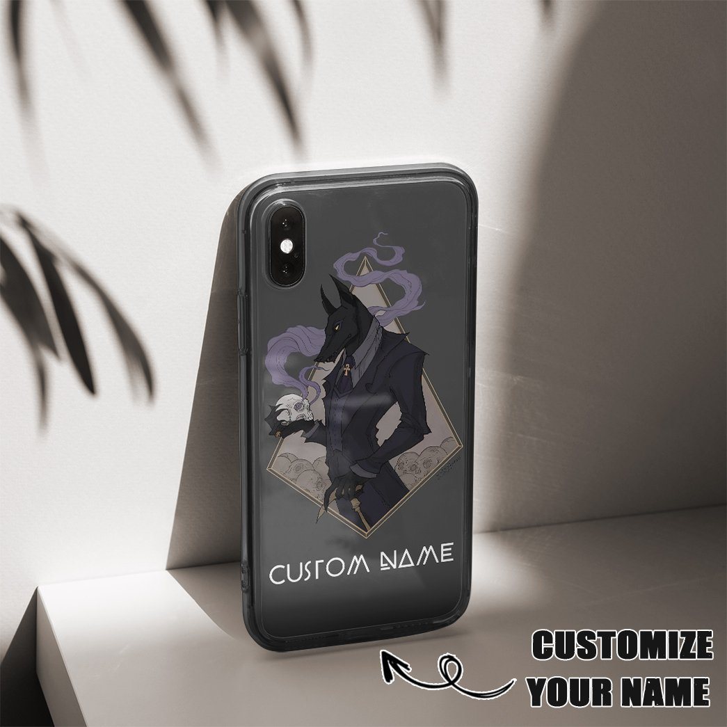 GearHuman Gentle Anubis Custom Name PhoneCase GR06018 Glass Phone Case 