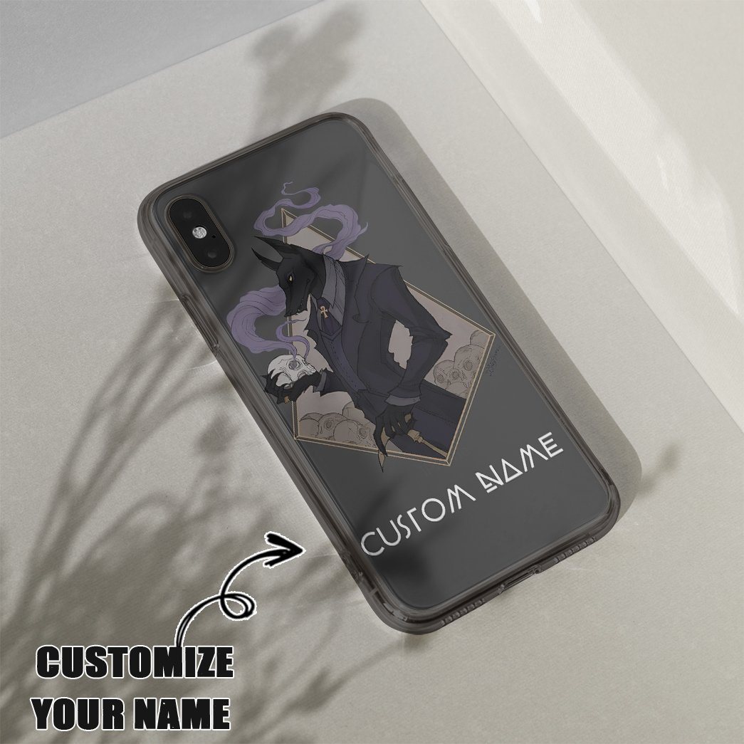 GearHuman Gentle Anubis Custom Name PhoneCase GR06018 Glass Phone Case 