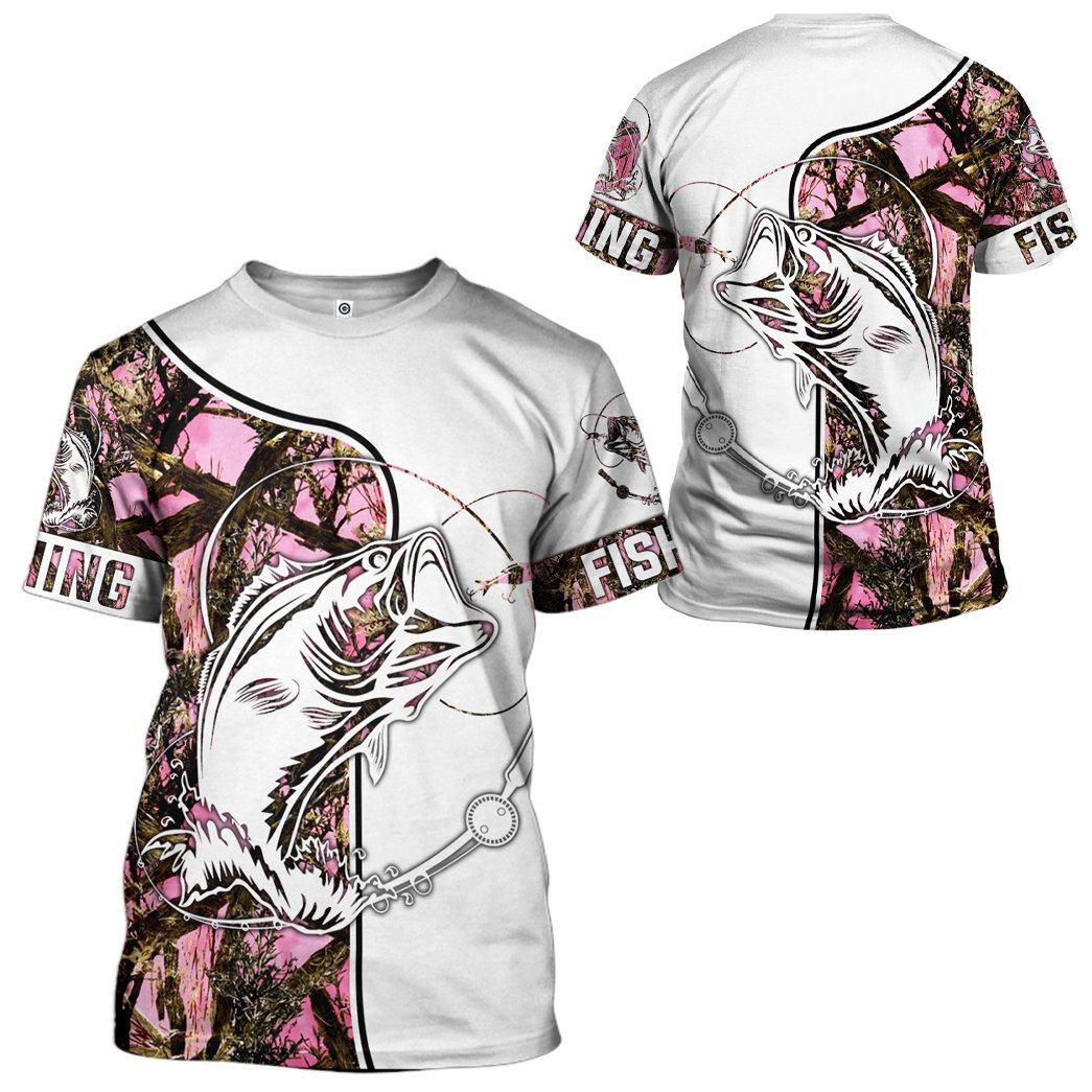 Gearhuman Pink Fishing Couple Tshirt Hoodie Apparel GB08015 3D Apparel T-Shirt S 