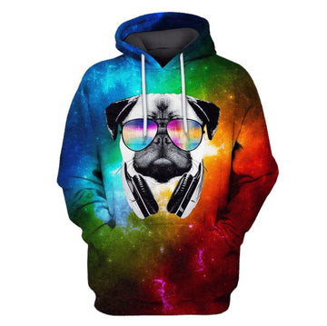 Gearhuman PUG Galaxy Hoodies - T-Shirt Apparel PET101101 3D Custom Fleece Hoodies Hoodie S 