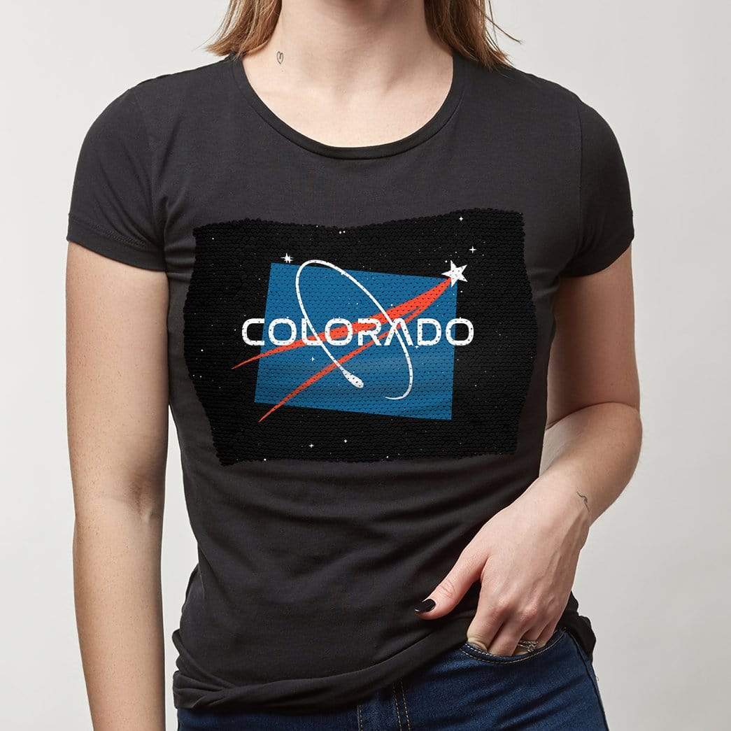 Gearhuman Sequin Print Women T-shirt USA Colorado HD-GH20606-WEYT 3D Custom Fleece Hoodies Women T-shirt S 