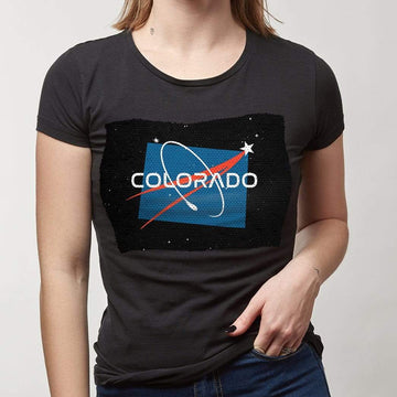 Gearhuman Sequin Print Women T-shirt USA Colorado HD-GH20606-WEYT 3D Custom Fleece Hoodies Women T-shirt S 