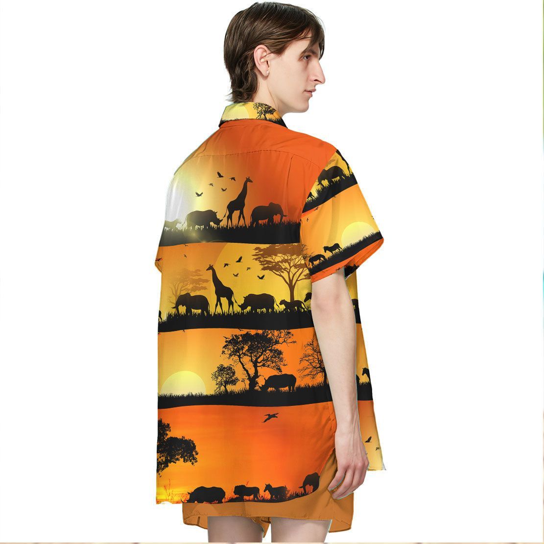 Gearhuman Wild Animals In Sunset Hawaii Shirt ZK30062110 Short Sleeve Shirt 