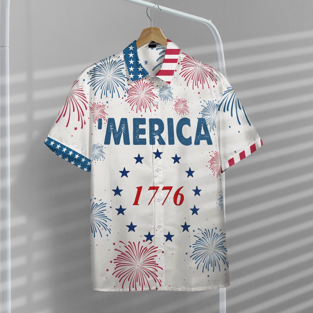Gearhumans 3D 1776 Patriotic USA Custom Short Sleeve Shirt GW2406216 Hawai Shirt 