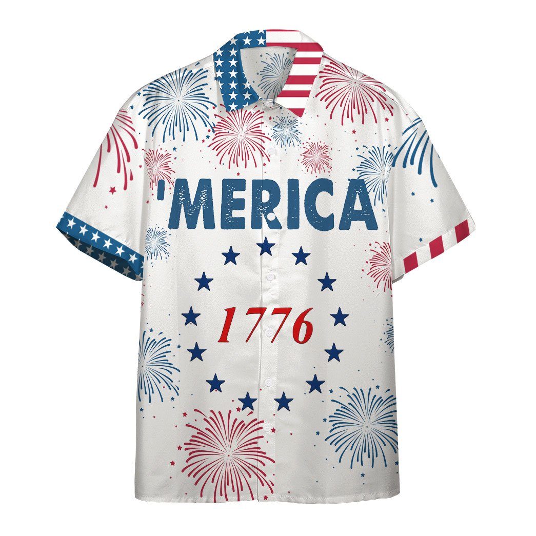 Gearhumans 3D 1776 Patriotic USA Custom Short Sleeve Shirt GW2406216 Hawai Shirt Hawai Shirt S 
