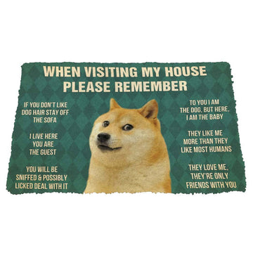 Gearhumans 3D 3D Please Remember Doges House Rules Custom Doormat