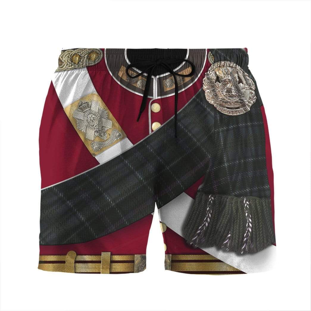Gearhumans 3D A Scottish Uniform Of A Lieutenant Custom Beach Shorts Swim Trunks GV100719 Men Shorts Men Shorts S