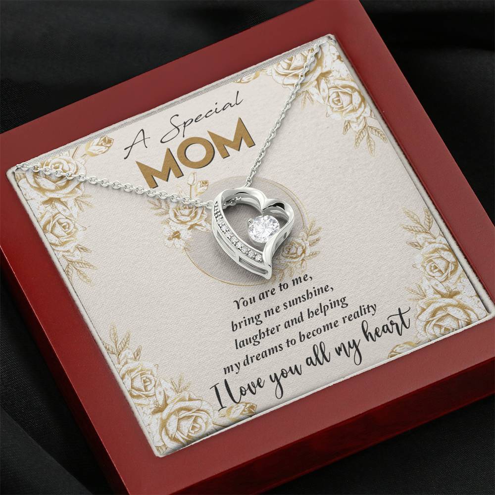 Gearhumans 3D A Special Mom Happy Mothers Day Forever Love Necklace GS23042119 ShineOn Fulfillment Mahogany Style Luxury Box 