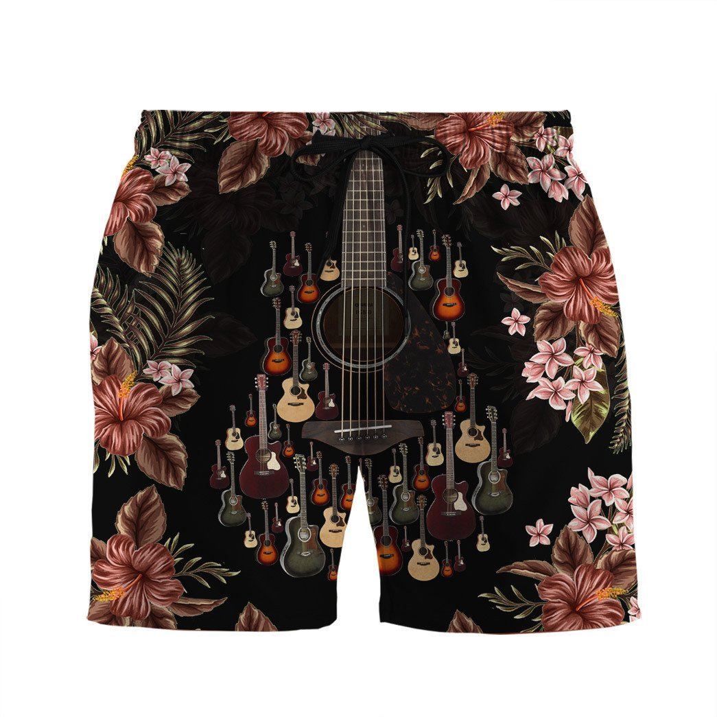 Gearhumans 3D Acoustic Guitar Hawaii Shirt ZG-HW07082004 Hawai Shirt Men Shorts S