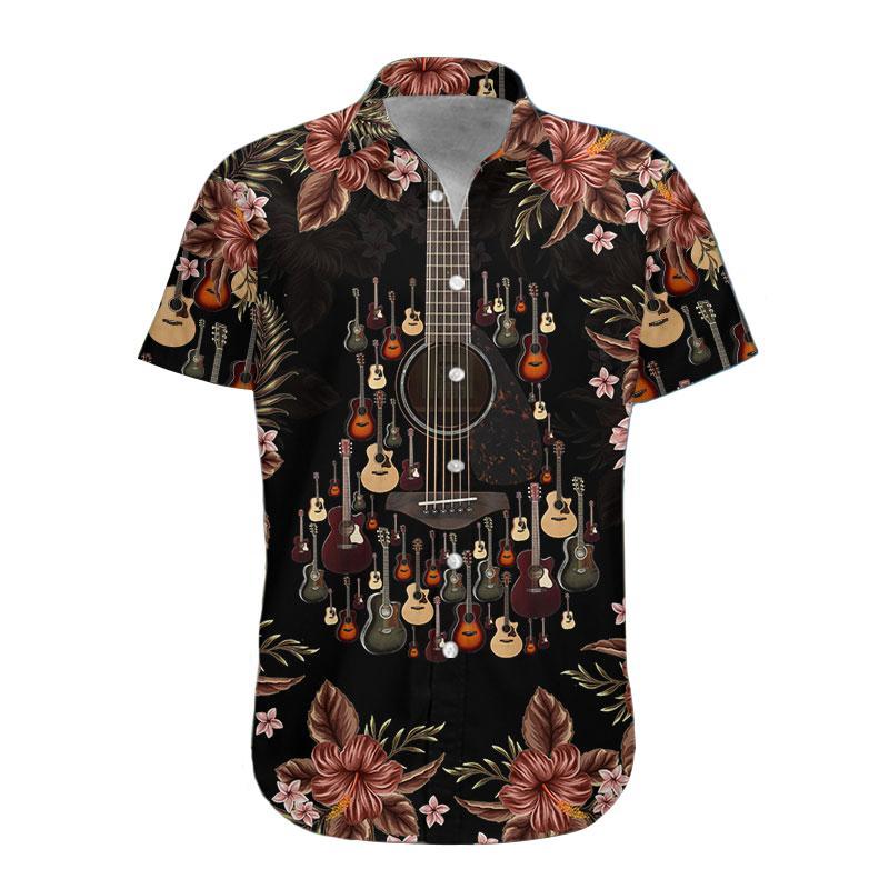 Gearhumans 3D Acoustic Guitar Hawaii Shirt ZG-HW07082004 Short Sleeve Shirt Hawaii Shirt / S