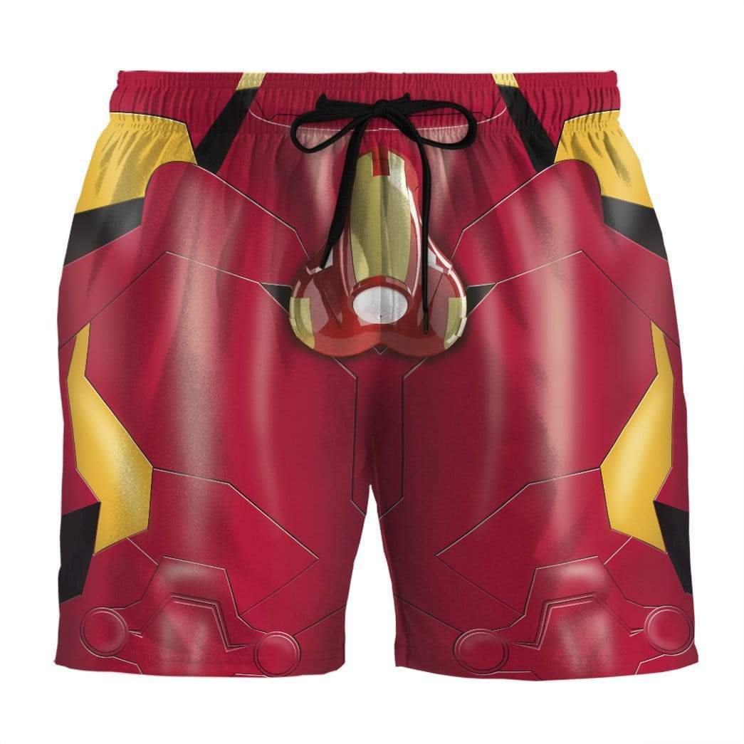 Gearhumans 3D Adam IRONMAN Custom Summer Beach Shorts Swim Trunks GN22061 Men Shorts Men Shorts S 