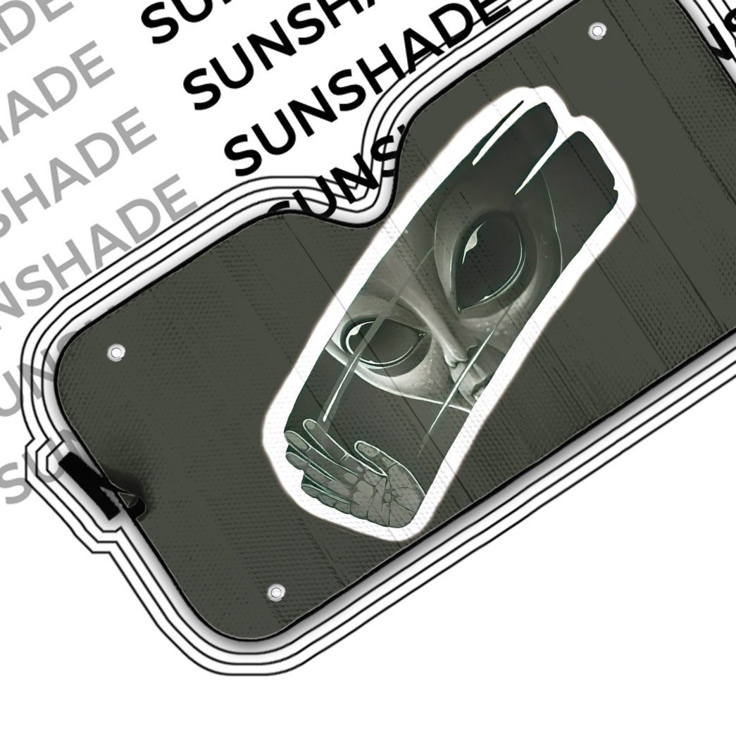 Gearhumans 3D Alien Take A Look To The Mirror Custom Sunshade GO14052110 Auto Sunshade 