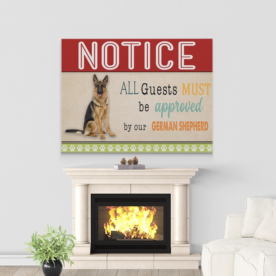 Gearhumans 3D All Guests Must Be Approved By Our German Shepherd Custom Canvas GW15044 Canvas 