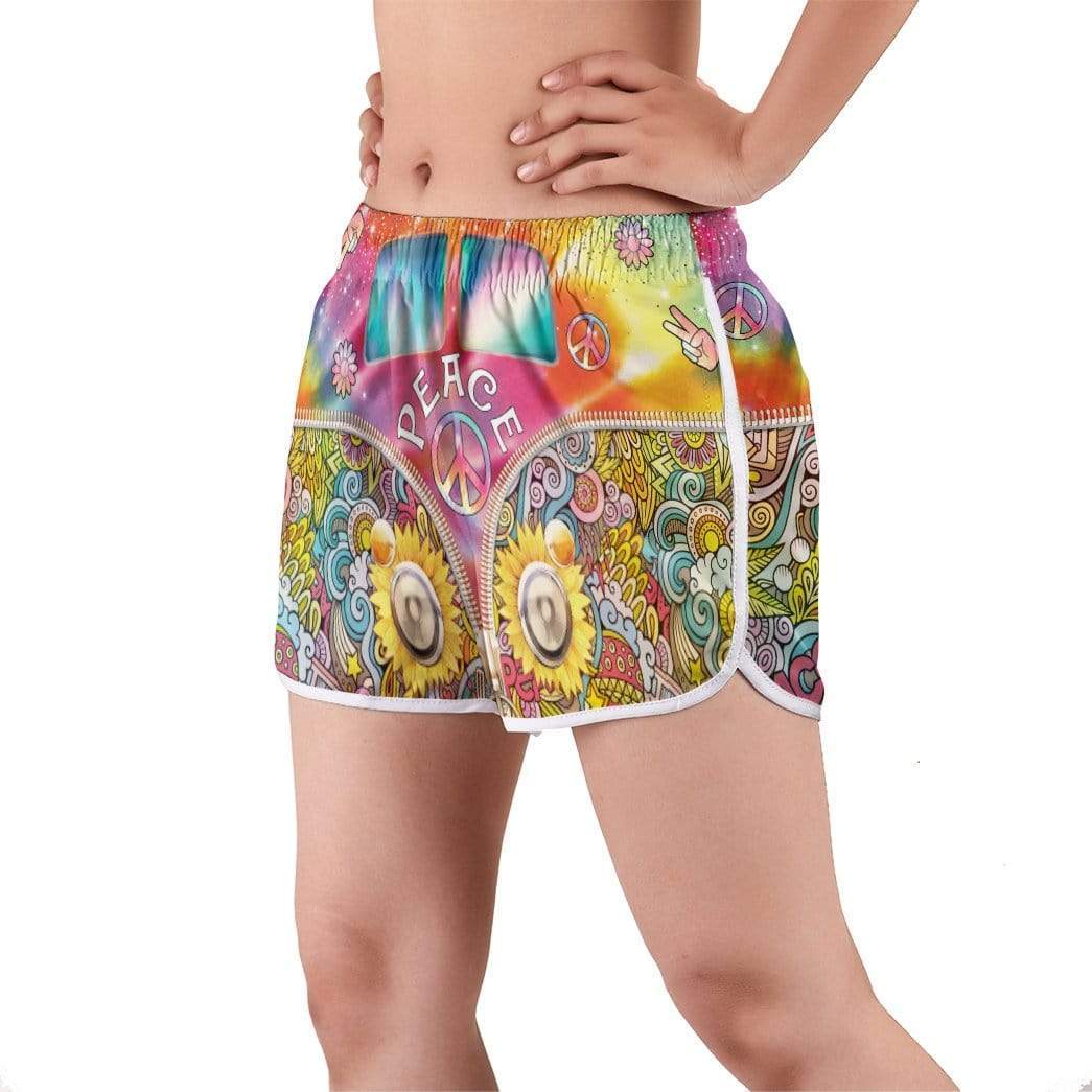 Gearhumans 3D All You Need Is love Hippie Custom womens Beach Shorts Swim trunks GS28079 Women Shorts