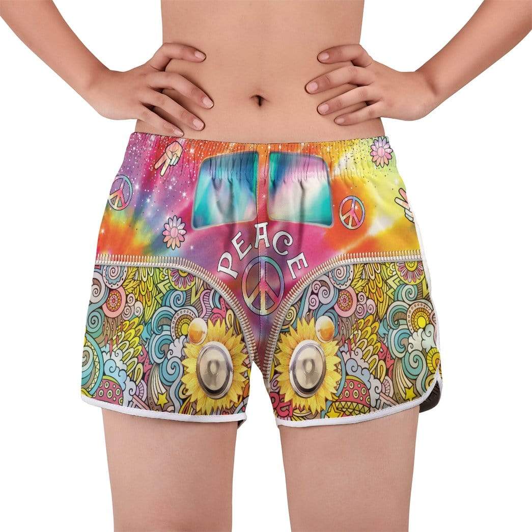 Gearhumans 3D All You Need Is love Hippie Custom womens Beach Shorts Swim trunks GS28079 Women Shorts