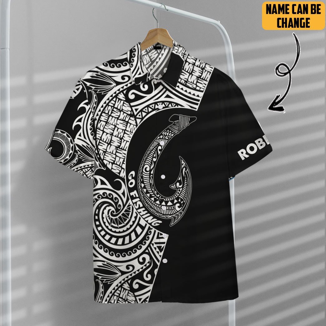Gearhumans 3D Amazing Polynesian Go Fishing Custom Name Short Sleeve Shirt GS2506211 Hawai Shirt 