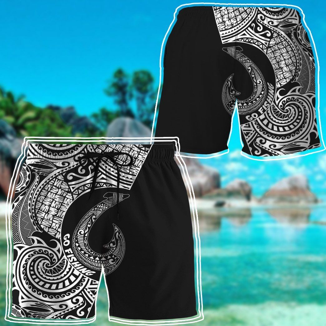 Gearhumans 3D Amazing Polynesian Go Fishing Custom Name Short Sleeve Shirt GS2506211 Hawai Shirt 