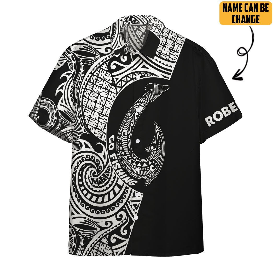 Gearhumans 3D Amazing Polynesian Go Fishing Custom Name Short Sleeve Shirt GS2506211 Hawai Shirt Hawai Shirt S 