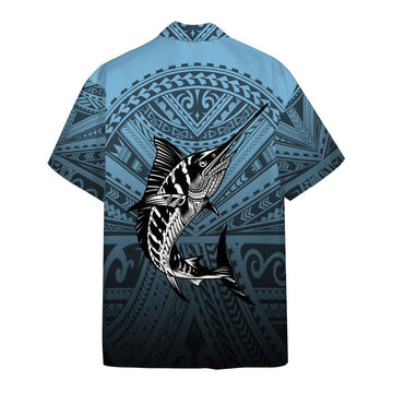 Gearhumans 3D Amazing Polynesian Go Fishing Marlin Custom Short Sleeve Shirt