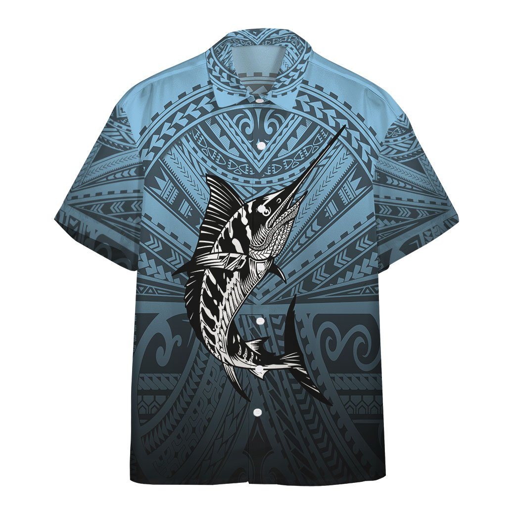 Gearhumans 3D Amazing Polynesian Go Fishing Marlin Custom Short Sleeve Shirt GS0507211 Hawai Shirt Hawai Shirt S 