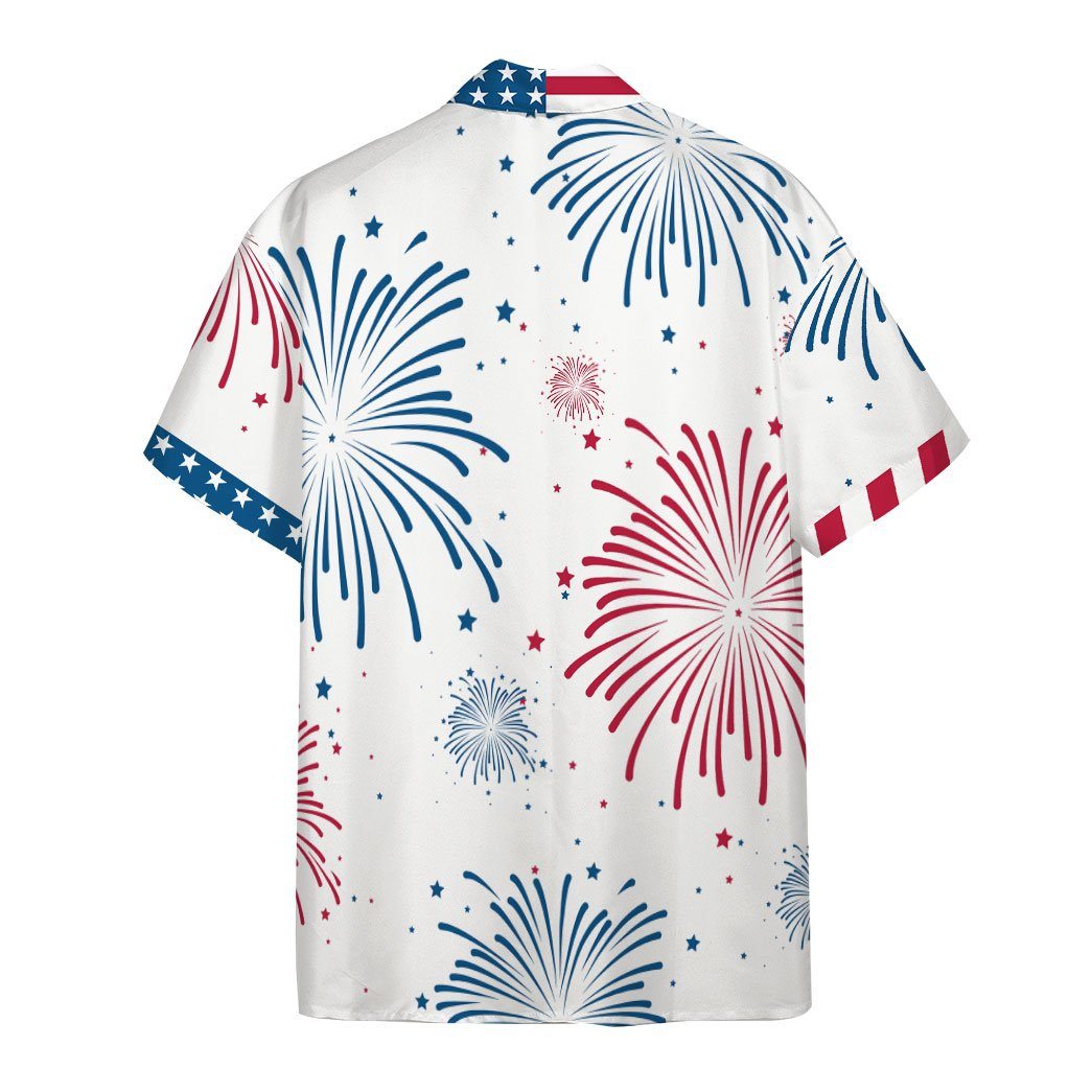 Gearhumans 3D America Independence Day Dinosaurs Custom Short Sleeve Shirt GW23069 Hawai Shirt 