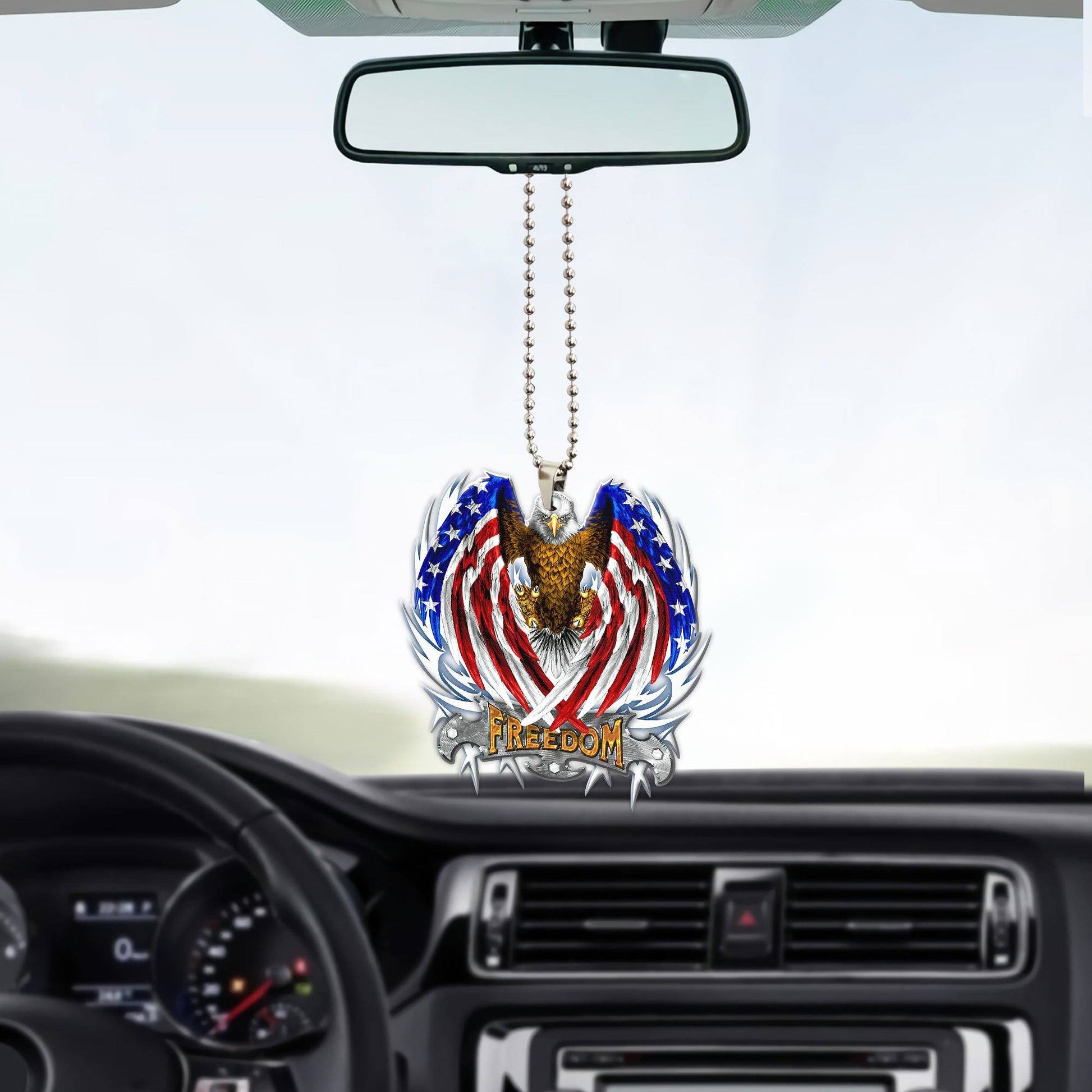 Gearhumans 3D American Bald Eagle Freedom Custom Car Hanging GO25052117 Car Hanging 