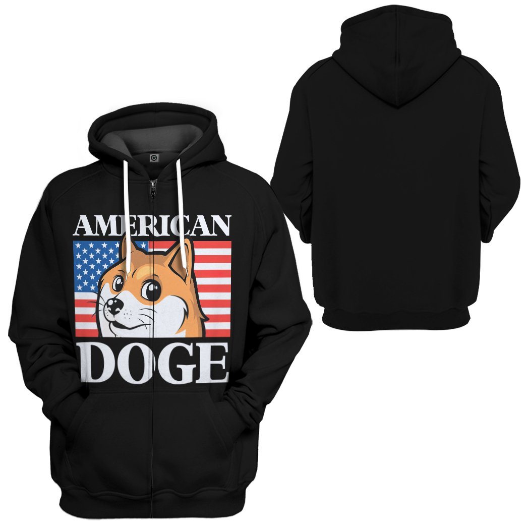 Gearhumans 3D American Doge Custom Tshirt Hoodie Apparel GO24052108 3D Apparel 