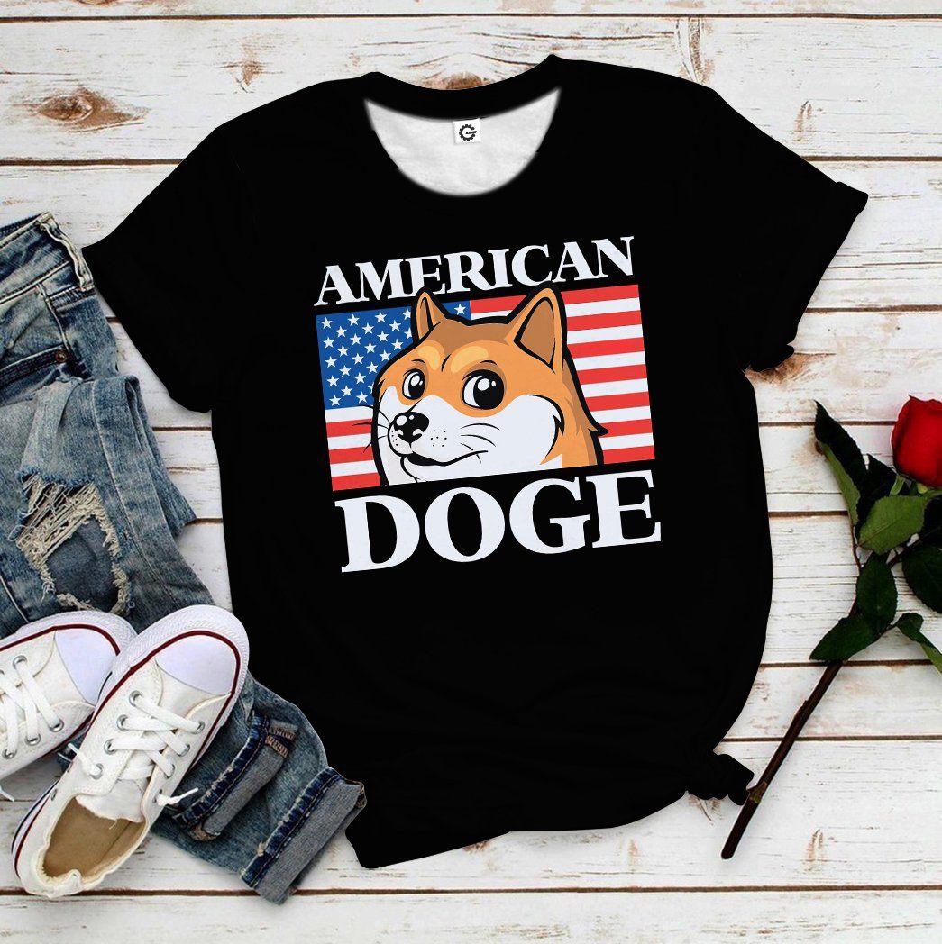 Gearhumans 3D American Doge Custom Tshirt Hoodie Apparel GO24052108 3D Apparel 