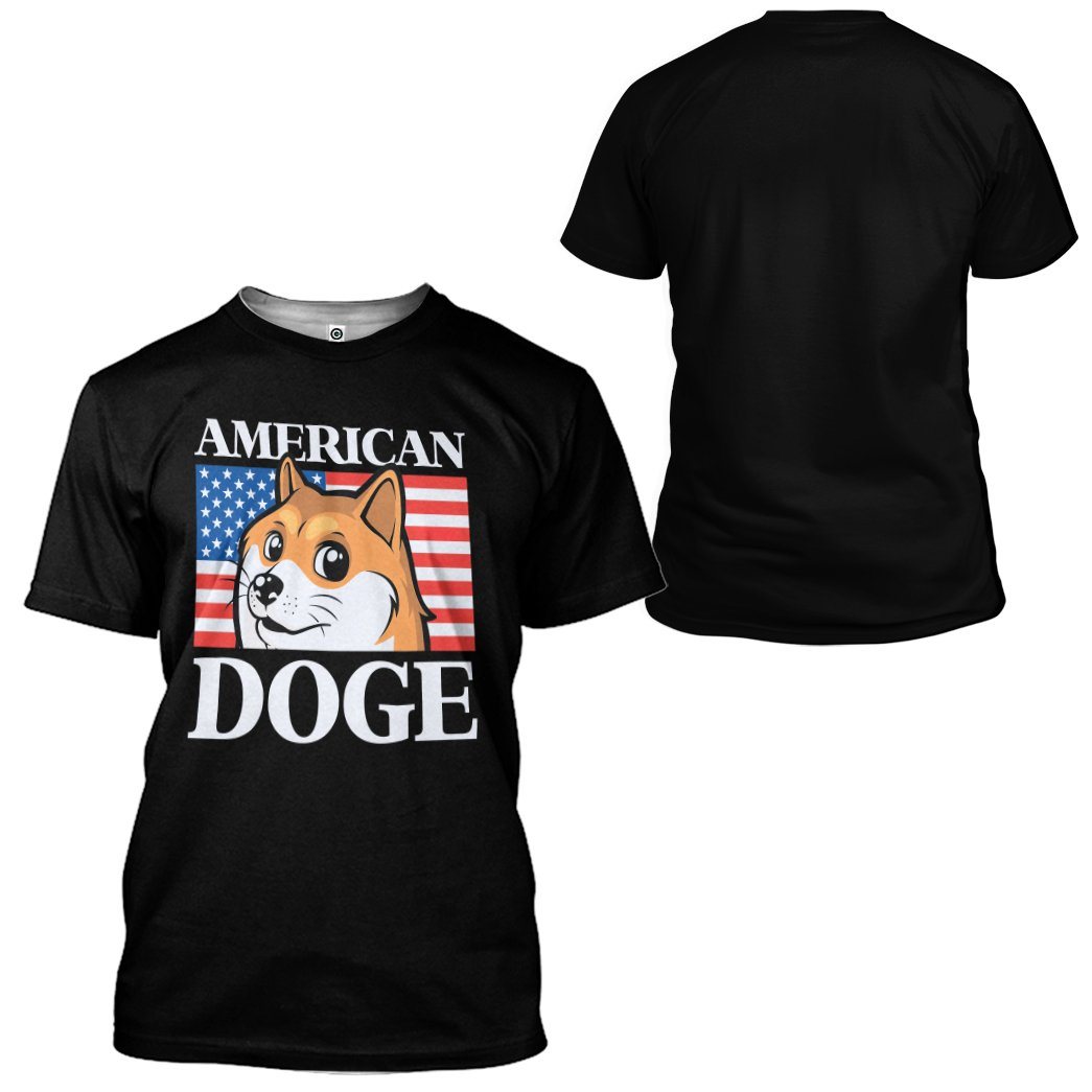 Gearhumans 3D American Doge Custom Tshirt Hoodie Apparel GO24052108 3D Apparel 