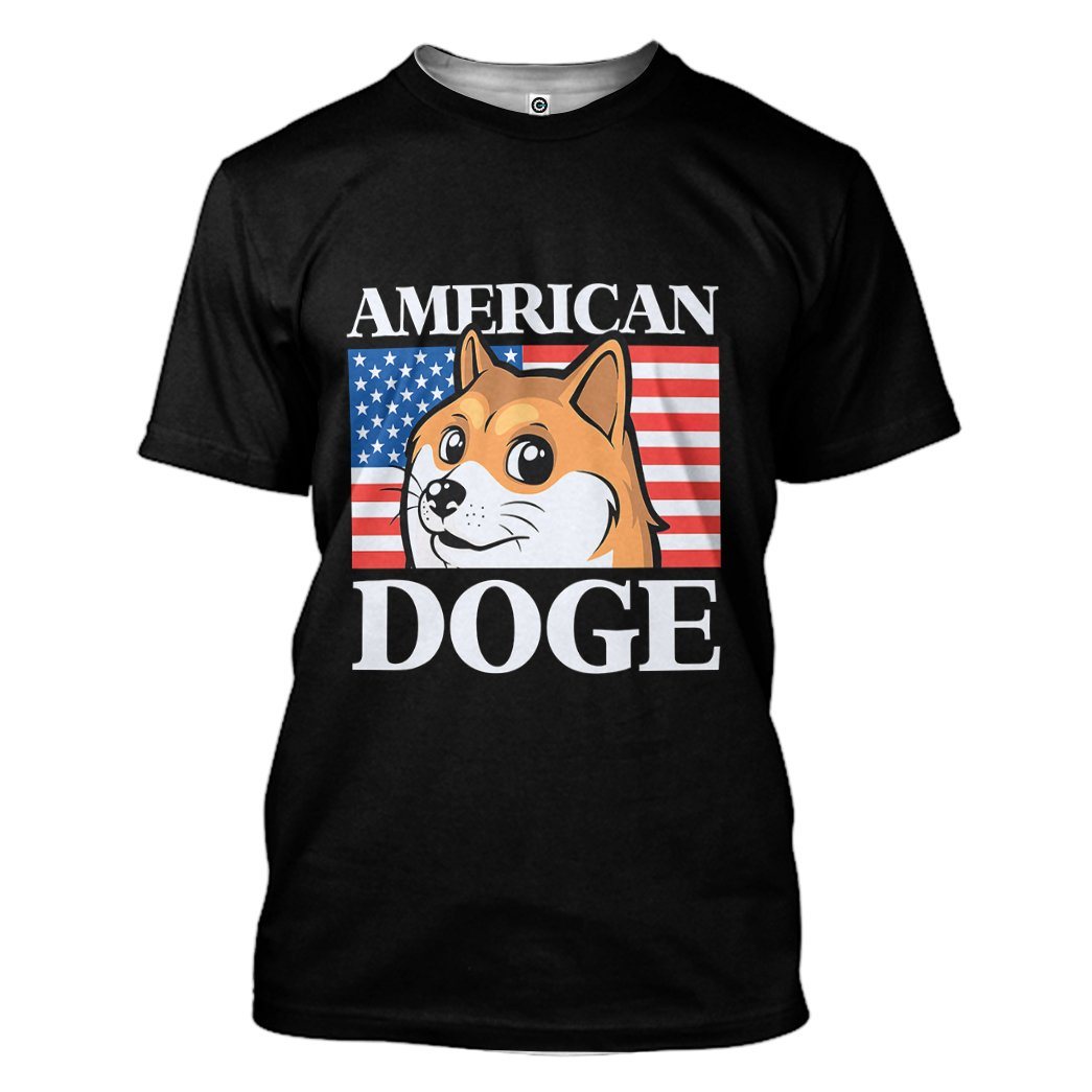 Gearhumans 3D American Doge Custom Tshirt Hoodie Apparel GO24052108 3D Apparel T-Shirt S 