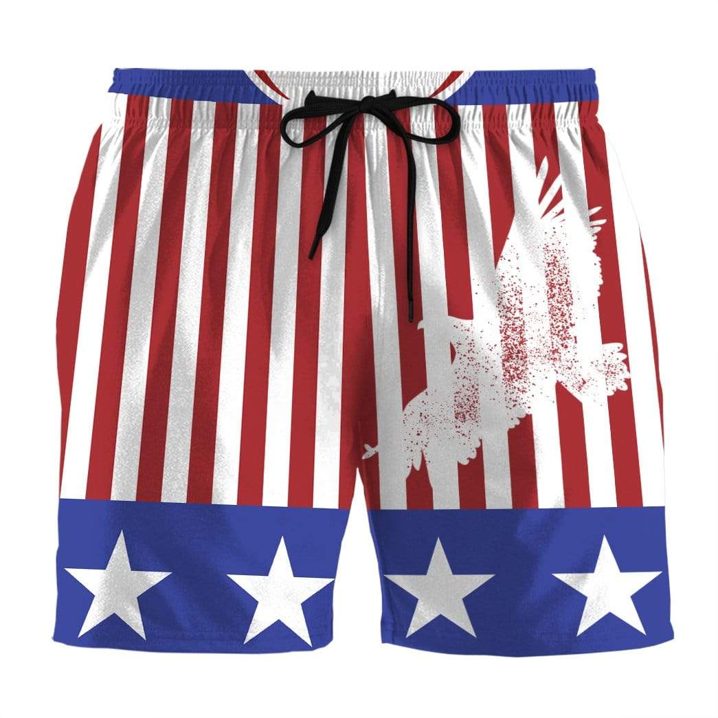 Gearhumans 3D American Flag Boxing Custom Beach Shorts Swim Trunks GW27055 Men Shorts Men Shorts S 