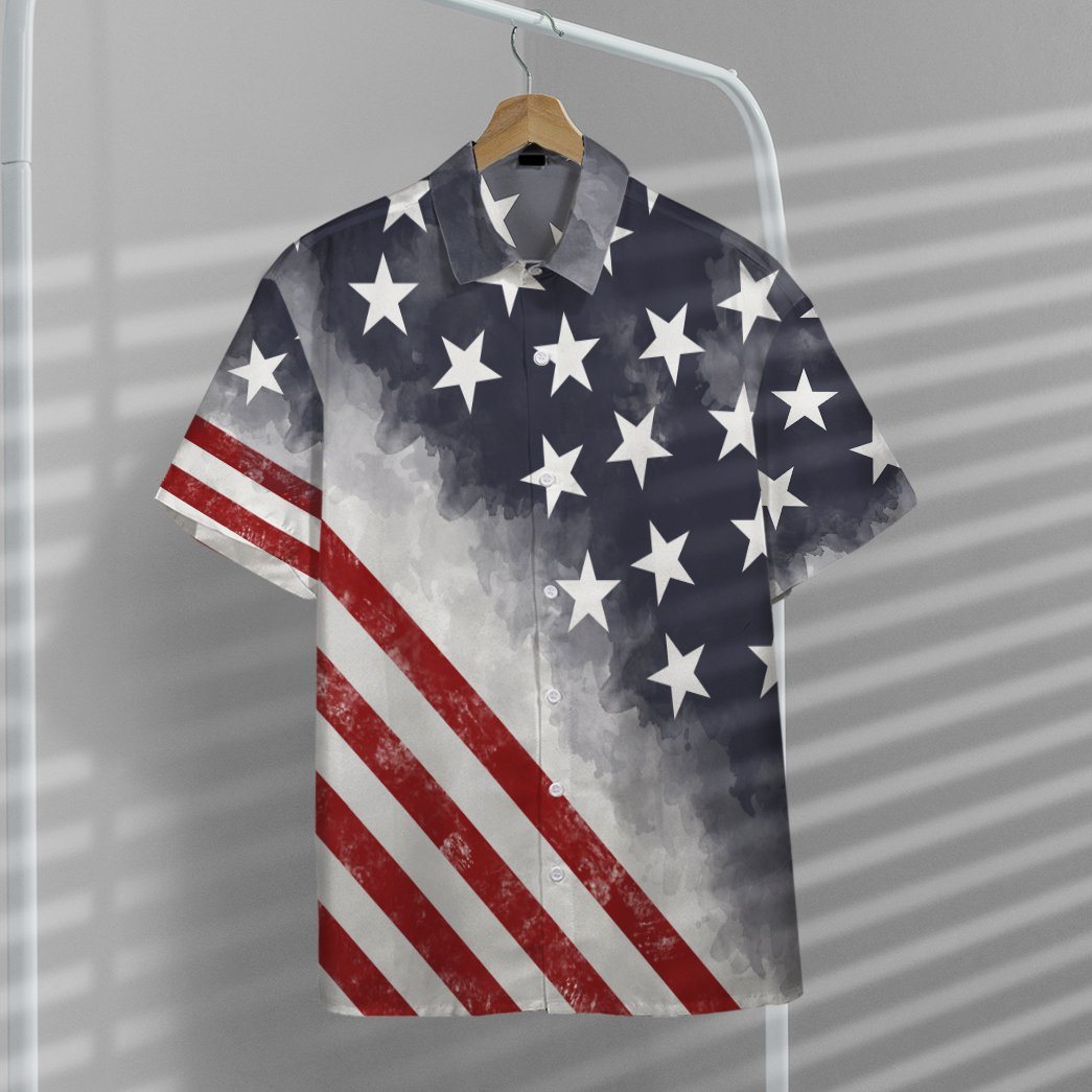 Gearhumans 3D American Flag Custom Short Sleeve Shirt GW2005213 Hawai Shirt 