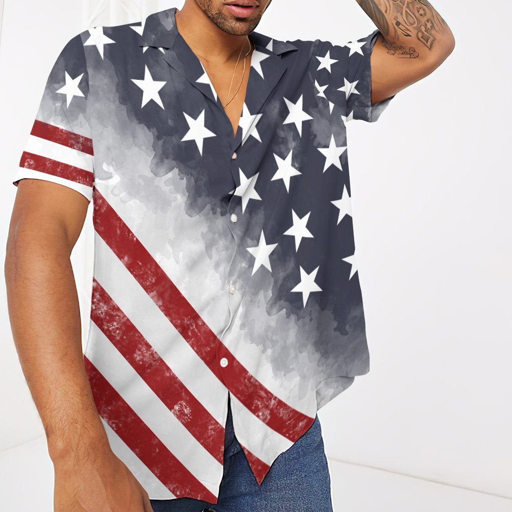 Gearhumans 3D American Flag Custom Short Sleeve Shirt GW2005213 Hawai Shirt 